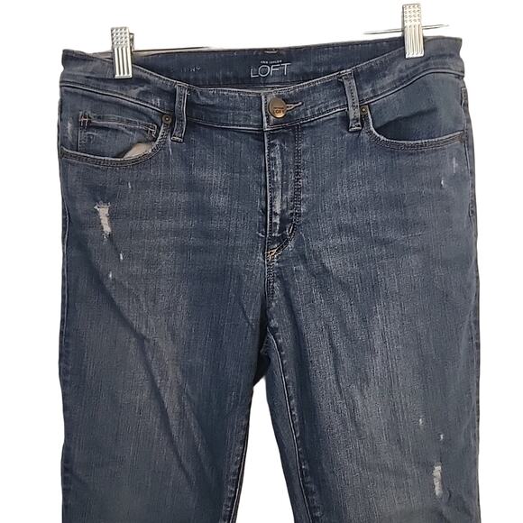 Ann Taylor LOFT Medium Wash Lightly Distressed Jeans - Picture 2 of 8